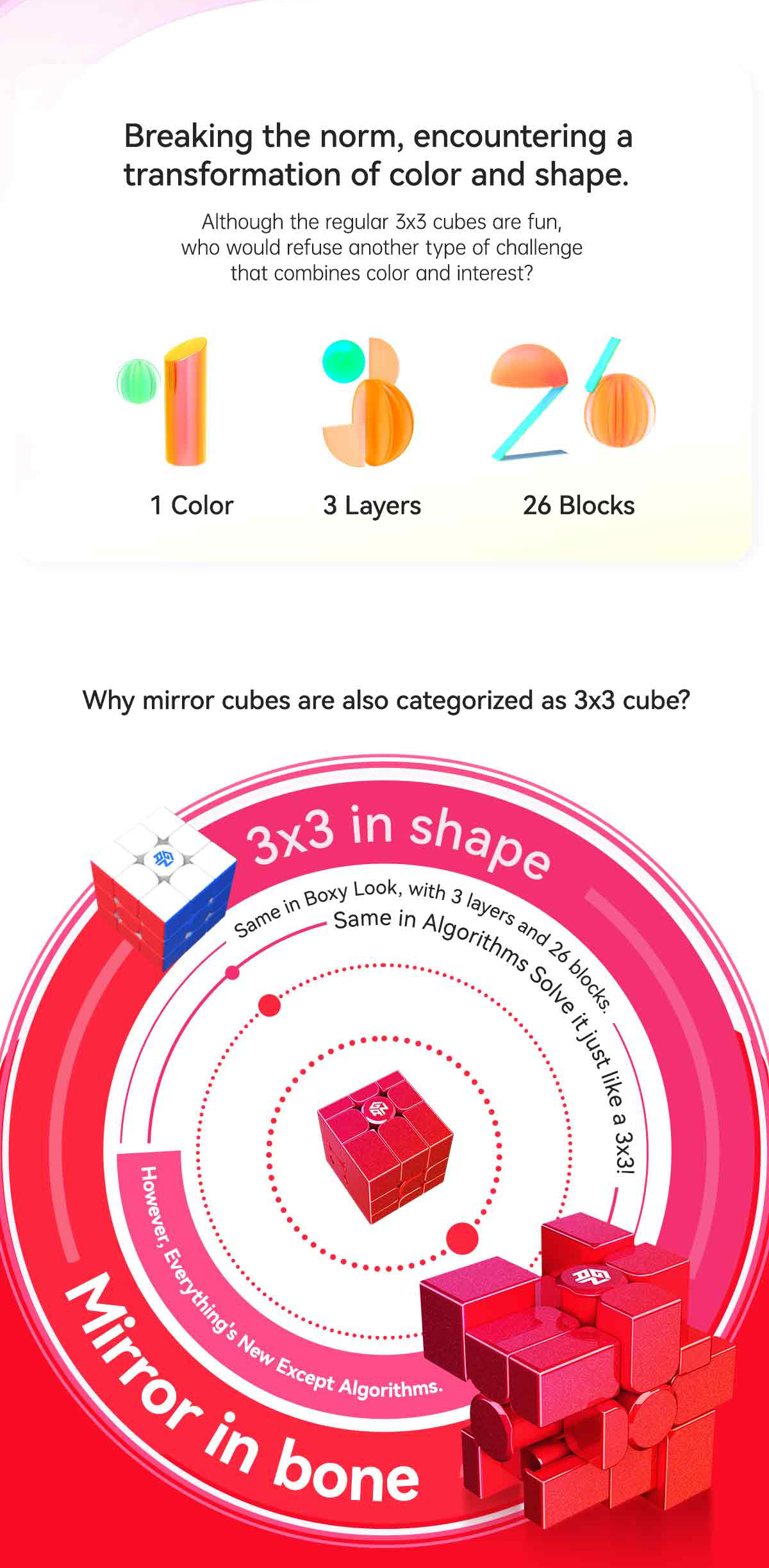 Gan Mirror Cube( Red UV Version)