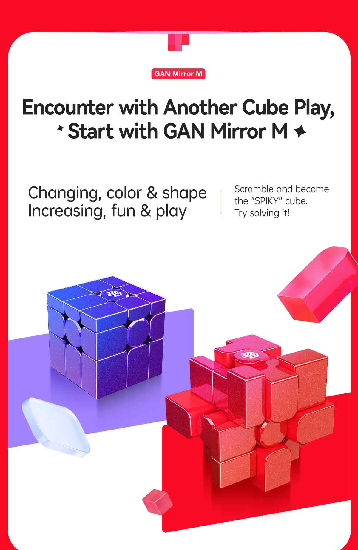 Gan Mirror Cube( Red UV Version)